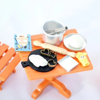 1set Куклена къща миниатюрна кухня готвене модел DIY кукла мебели аксесоари