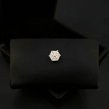 Уникален дизайн геометрични малки брошки жени мода шестоъгълник яка ПИН костюм деколте аксесоар против експозиция ключалката бижута 5310