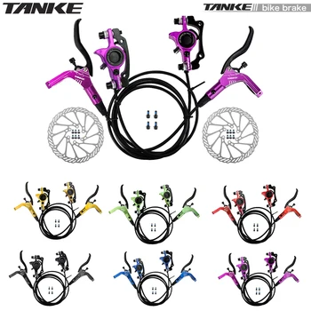 TANKE MTB Bike хидравлични дискови спирачни комплекти 160mm ротори масло Calliper плоча предна задна скоба за планински велосипед 22.2mm дръжка стълб