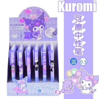 36 бр / партида Sanrio Kawaii Kuromi Press изтриваема преса гел писалка сладък 0.5mm синьо мастило неутрални писалки промоционални подарък училищни пособия