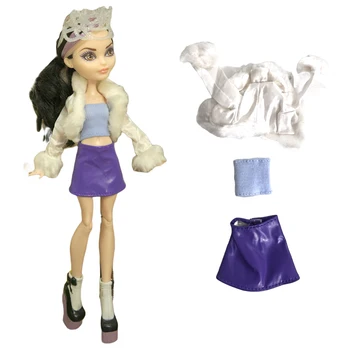 NK 1 комплект благородно бяло палто лилава къса пола за чудовище висока кукла аксесоари парти DIY дрехи ежедневни облекла момиче подарък играчка