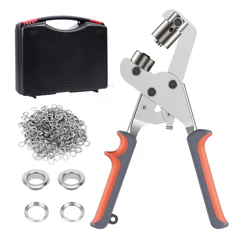  Grommet Tool Kit, WOZOBUY 1/4 инчов комплект за отваряне Преса клещи (6 мм) Punch Hole Maker Ръчна ръчна машина