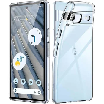 Ултра тънък силиконов калъф за телефон за Google Pixel 7A 7 Pro 7 6A 6 Clear Back Case