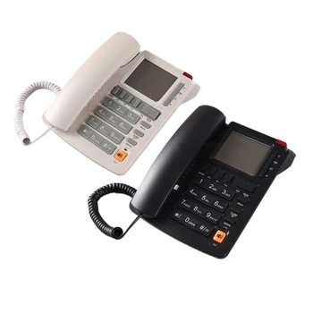 Настолен кабелен телефон за домашен стационарен телефон Големи бутони LCD дисплей