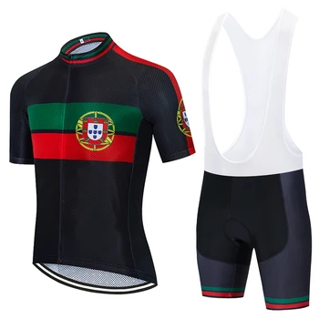 Black Portugal Cycling Jersey Team RP Road Bike Maillot Jersey Shorts Set Men Women Quick Dry Ropa Ciclismo Bicycle Clothing