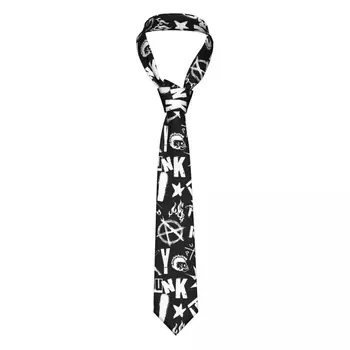 70s Пънк рок анархия символи черепи вратовръзка унисекс коприна полиестер 8 см класически вратовръзки за мъжки аксесоари Cravat парти