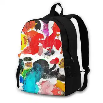 Палитрата Училищни чанти за тийнейджърки Чанти за лаптоп Палитра Цвят Цветове Цветен Цветен абстрактен художник Акрил