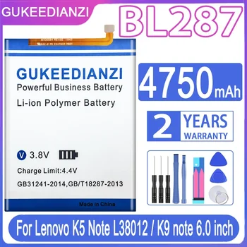 GUKEEDIANZI Резервна батерия BL287 BL261 4800mAh 4750mAh За Lenovo K5 Note L38012 / K9 бележка 6.0 инча note6.0 K52t38 K52e78