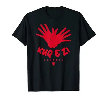 Албания Косово Shqiptar Kuq e Zi Eagle Hand Gesture T-Shirt Gift Hip Hop MEN WOMEN UNISEX T Shirts Size XS-5XL