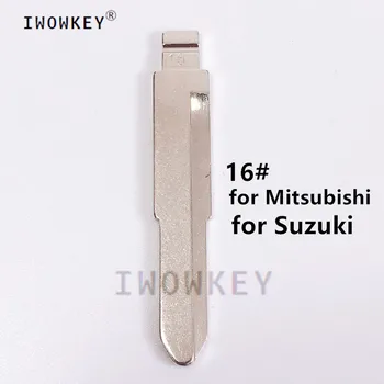 10pcs Метална заготовка Uncut Flip KD Remote Key Blade Type #16 за Mitsubishi за Suzuki Alto Car Key Replacement