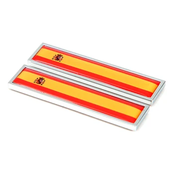 1 Pair Испания Национален флаг Метални стикери за кола Автоматично оформяне Аксесоари за мотоциклети Значка Етикет Емблема Стикери за кола