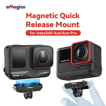 Mount за Insta360 Ace Pro Action Camera Защитна рамка Калъф за бързо освобождаване Магнитен адаптер за Insta360 Ace / Ace Pro аксесоар