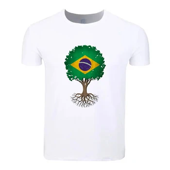 Бразилия флаг памук голям размер студенти лятна тениска къс ръкав мъже жени момчета момичета т риза Tees деца тениска