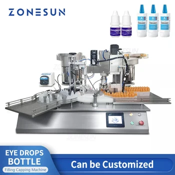 ZONESUN Настолна ротационна автоматична капка за очи Етерично масло парфюмерист проба малки бутилки пълнене капачка машина