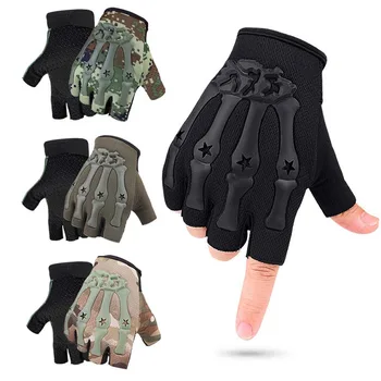  Anti Slip Shock Дишащи ръкавици с половин пръст Дишащи ръкавици за колоездене Фитнес Фитнес Културизъм Упражнение Спортни ръкавици