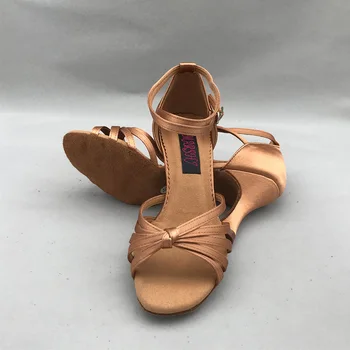 Обувки за латино танци За жени Салса обувки практични обувки удобни обувки MS6257BR 7.5см ток Висок ток нисък ток