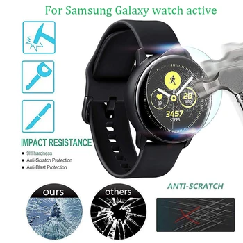  3pcs / 5pcs защитно фолио за Samsung Galaxy Watch Активна лента за часовник Закалено стъкло Cover Ultra Thin HD екран протектор филм