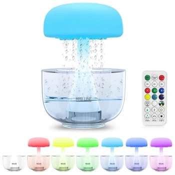 Cloud Rain Ароматерапия Дифузьор за етерично масло със 7 цвята LED светлина за домашен офис
