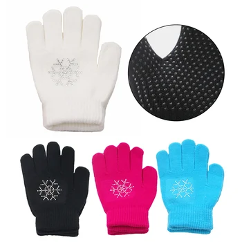 1 чифт ръкавици за кънки Ръкавици за фигурно пързаляне Памучни неплъзгащи се зимни топли ръкавици за разтягане Деца Детски аксесоари за ледени спортове
