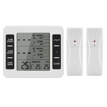 1Set фризер термометър безжична пластмаса ниска температура хладилник термометър часовник