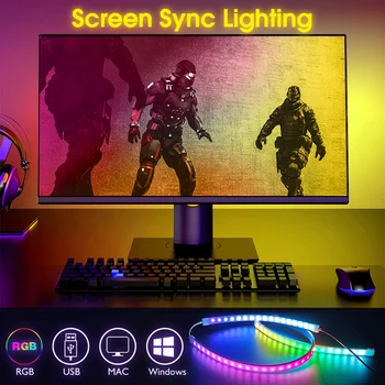 Съвместим с macOS 13+ PC екран подсветка светлини до 20 кадъра в секунда В реално време Високоскоростна синхронизация Esports атмосфера светлини LED светлини
