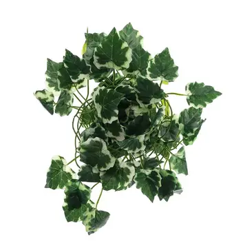 Кутия за влечуги Гущери Терариум Изкуствена лозова декорация Гущер Фалшиви растения Зелени листа