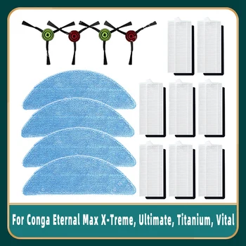 Резервни аксесоари за Conga Eternal Max X-Treme, Ultimate, Titanium, Vital Прахосмукачка Side Brush Hepa Filter Mop Cloth