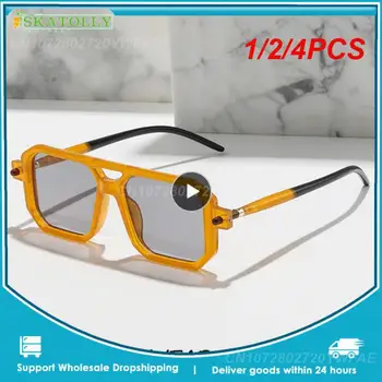 1/2/4PCS Ретро двоен мост Дамски слънчеви очила Мода Леопард слънчеви очила Модерни улични облекла Нюанси Мъжки нюанси UV400 Очила
