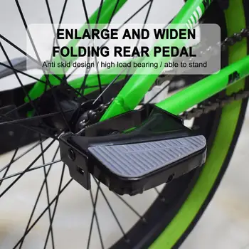 Велосипед задна седалка крак педал високо въглеродна стомана универсална сгъваема планински велосипед подложка за крака колоездене части