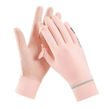 Жени женски тънък слънцезащитен крем лято лед коприна ръкавици ръкавици слънцезащитни ръкавици анти-UV ръкавици