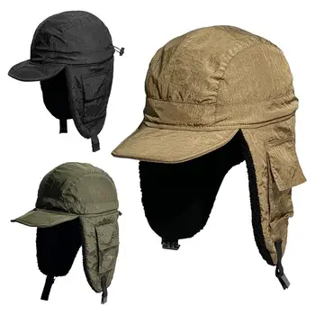 Зимна траперска шапка за мъже Дамска топла шапка с капаца за уши Трапер Ловна шапка Костюм Аксесоари за колоездене Сноуборд риболов