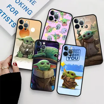 Star Wars бебе Yoda случай за Apple iPhone 14 13 11 Pro Max 12 Mini X XS XR SE 7 8 плюс + 6 6S 5 5S Funda силиконов телефон капак