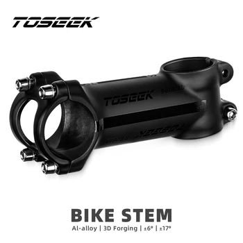 TOSEEK Ултралек алуминиев стъбло на кормилото за велосипеди 6/17 градуса Mtb 50mm-120mm Мощност 31.8mm Mountain 