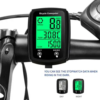 екран велосипед кабелен код метър скоростомер километраж код светлинен дисплей километраж метър LCD кабелен код английски метър A7R1