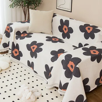 Отпечатани диван кърпа участък диван покрива шарени Slipcovers с пола миещи се ликра мебели протектор за хол