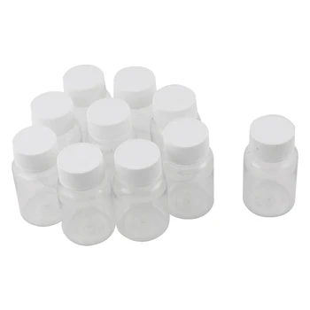 100Pcs бутилки за многократна употреба 15Ml пластмасова PET прозрачна празна уплътнителна бутилка контейнер с винтова капачка издръжлив бял