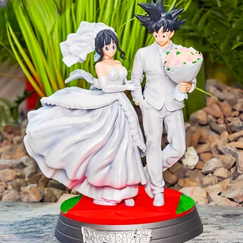 31cm Dragon Ball Z Son Goku и Zhidi Wedding Edition.  Пълна отлична характер модел статуя рожден ден подарък Коледа подарък
