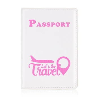 Fashion PU кожен паспорт притежател пътуване кредитна карта протектор горещо щамповане любовник двойка сватба подарък за жени мъже