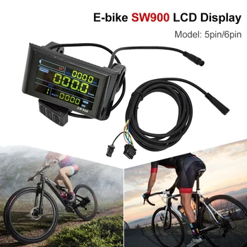24V-60V 5/6pin SW900 E-bike LCD дисплей за контрол на скоростта панел адаптер кабел електрически скутер велосипед LCD дисплей колоездене аксесоар