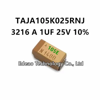 10Pcs/LOT NEW A-TYPE 3216A/1206 1UF 25V ±10% Маркиране: 105E TAJA105K025RNJ SMD танталов кондензатор