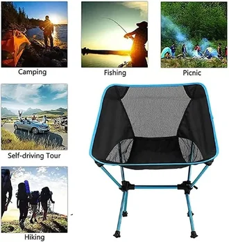 Преносим ултралек сгъваем стол с високо натоварване на открито туристически къмпинг столове Superhard за пътуване плаж пикник седалка риболовни инструменти