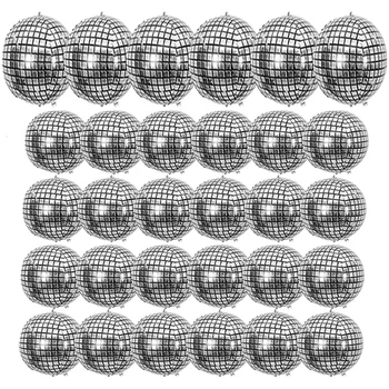 100PCS 4D дискотека топка балон 22inch 10inch сребро диско фолио балони моминско парти 70-те 80-те 90-те години дискотека тематични рожден ден