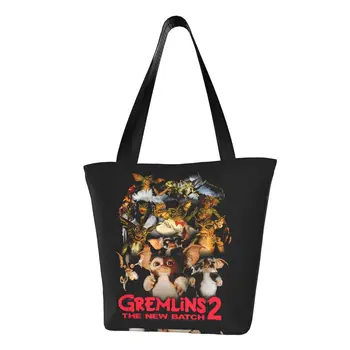 Рециклиране Gremlins 2 Goon екипажа пазарска чанта жени рамо платно голяма пазарска чанта миещи Gizmo Mogwai хранителни стоки чанти