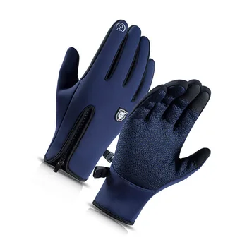 Зимни ръкавици Ръчно опаковане Консумативи за колоездене Ветроупорна термична ръкавица Сива L