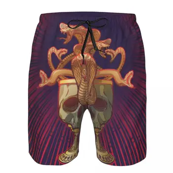 Череп бокал, изпълнен със змии Бързи сухи плувни шорти за мъже бански костюми бански багажник къпане плажно облекло