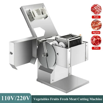  неръждаема стомана електрически месо Slicer търговска машина за рязане на месо Зеленчукови плодове Машина за раздробяване на месо 850W