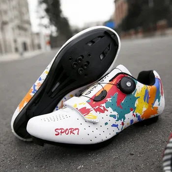 Графити модел MTB пътни обувки за велосипеди Zapatilla Ciclismo Mujer Мъжка мода и дишащи маратонки Дамски състезателни обувки