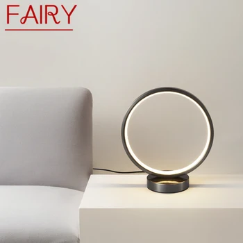 FAIRY Модерна месингова настолна лампа LED 3 цвята черно осветление на бюрото Прост творчески декор за домашна спалня