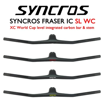 FRASER IC SL WC Четири цветни Syncros въглеродни влакна -20° MTB велосипед интегрирано кормило със стъбло 70/80/90/100mm аксесоари за велосипеди