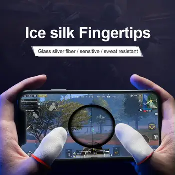 Мобилен телефон игри Пот-доказателство пръст покритие пръст ръкавици игра без хлъзгане сензорен екран палеца пръст ръкави